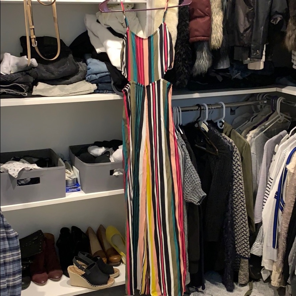 Striped cut out romper